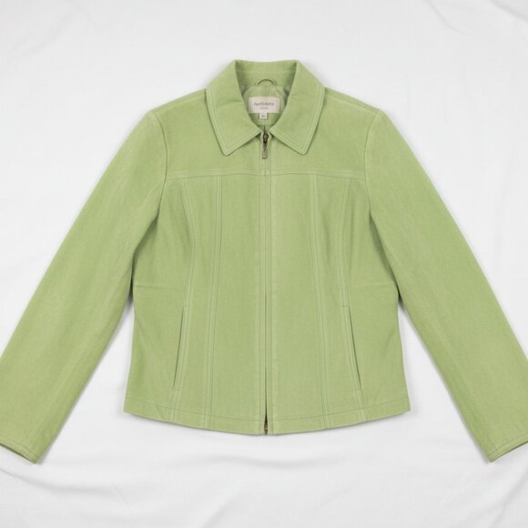 Coldwater Creek Vintage Women's Lime Green Suede Jacket XL - Picture 10 of 16